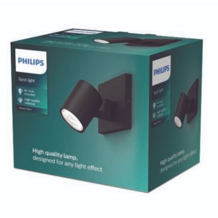 Philips - LED RGBW zatemnjivo točkovno svetilo RUNNER 1xGU10/6,5W/230V 2700-6500K črna