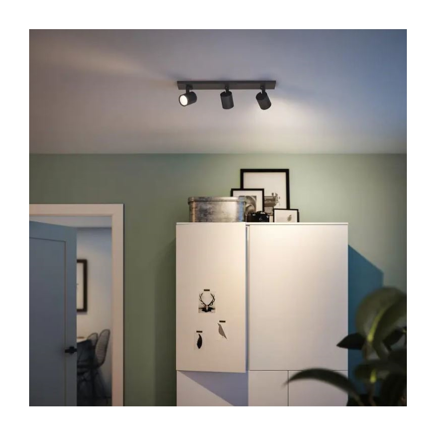 Philips - LED RGBW zatemnljivo točkovno svetilo RUNNER 3xGU10/6,5W/230V 2700-6500K črna
