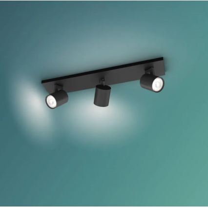 Philips - LED RGBW zatemnljivo točkovno svetilo RUNNER 3xGU10/6,5W/230V 2700-6500K črna