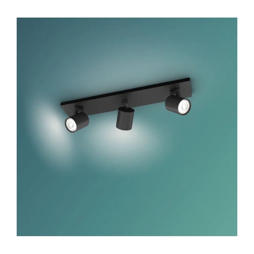 Philips - LED RGBW zatemnljivo točkovno svetilo RUNNER 3xGU10/6,5W/230V 2700-6500K črna