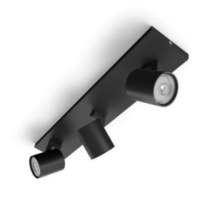 Philips - LED RGBW zatemnljivo točkovno svetilo RUNNER 3xGU10/6,5W/230V 2700-6500K črna