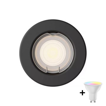 Philips - LED RGBW zatemnljivo vgradno stropno svetilo PERIDOT 1xGU10/6,5W/230V 2700-6500K črna