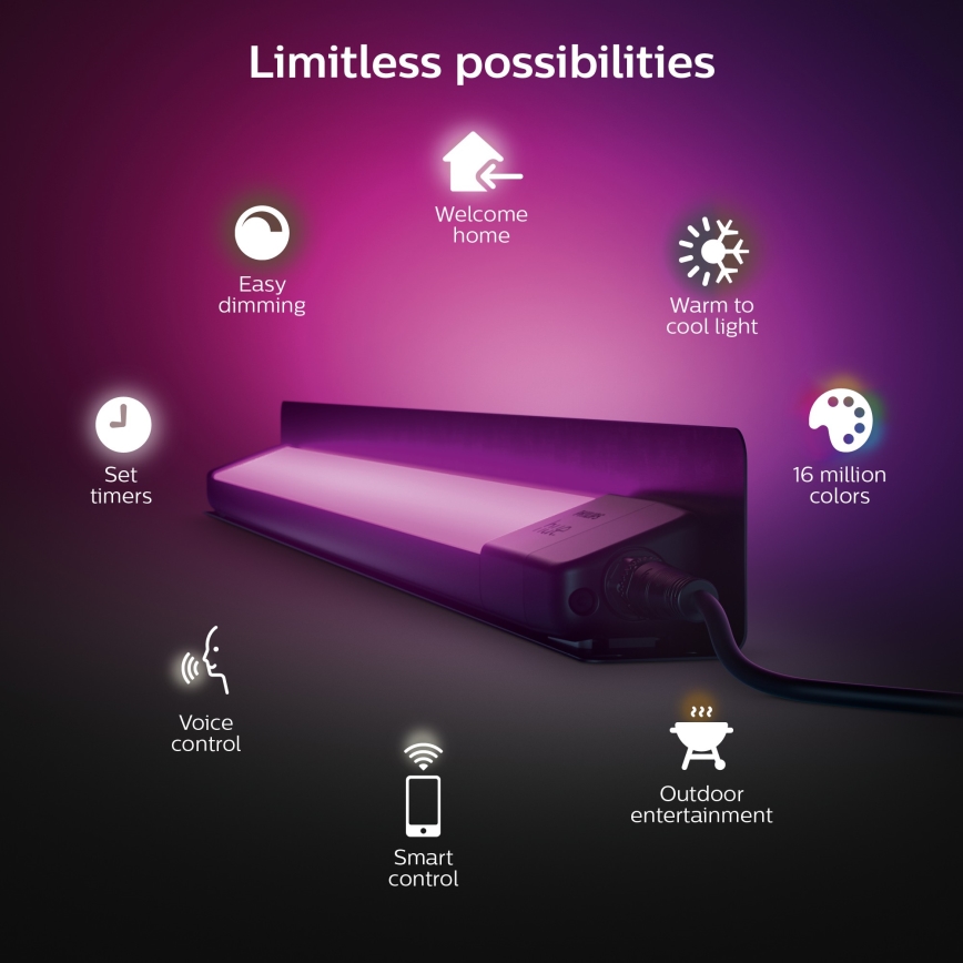 Philips - LED RGBW Zunanja svetilka Hue White in Color Ambiance LED/20W/24V IP65