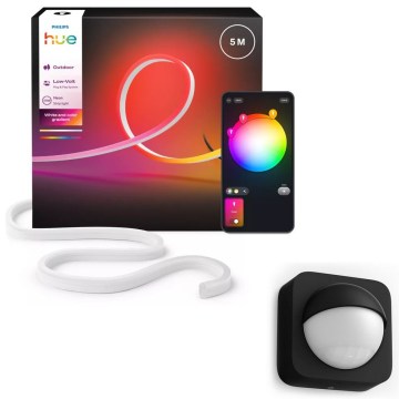 Philips - LED RGBW zunanji zatemnljiv trak Hue NEON 5m LED/30W/230V 2200-6500K IP67 + senzor gibanja