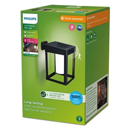 Philips - LED Solarna stenska svetilka s senzorjem gibanja in mraka CAMILL LED/1,4W/3,7V 2000 mAh IP44