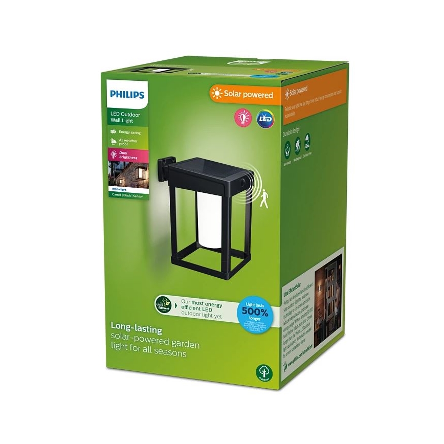 Philips - LED Solarna stenska svetilka s senzorjem gibanja in mraka CAMILL LED/1,4W/3,7V 2000 mAh IP44