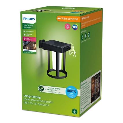 Philips - LED Solarna stenska svetilka s senzorjem CAMILL LED/1,4W/3,7V IP44