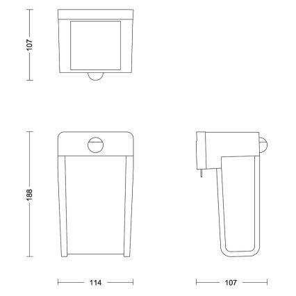 Philips - LED Solarna stenska svetilka s senzorjem SHROUD LED/2,3W/3,7V IP44