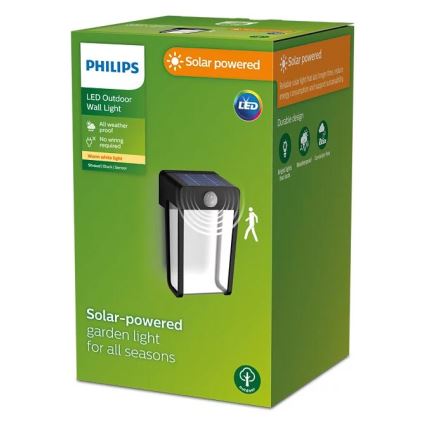 Philips - LED Solarna stenska svetilka s senzorjem SHROUD LED/2,3W/3,7V 600 mAh IP44