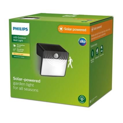 Philips - LED Solarna stenska svetilka s senzorjem gibanja in mraka YARIXA LED/2,2W/3,7V 600 mAh IP44