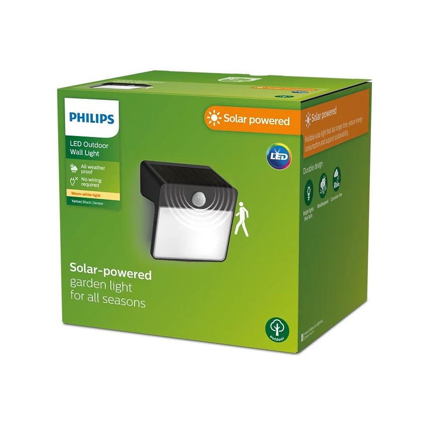 Philips - LED Solarna stenska svetilka s senzorjem gibanja in mraka YARIXA LED/2,2W/3,7V 600 mAh IP44