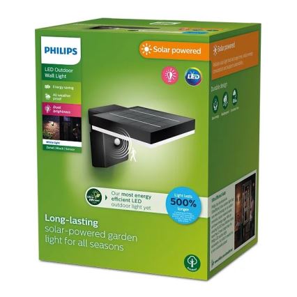 Philips - LED Solarna stenska svetilka s senzorjem ZONAL LED/1,3W/3,7V IP44