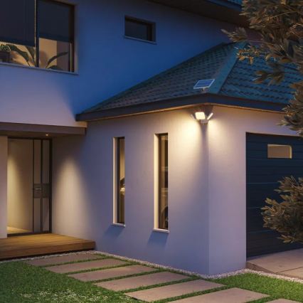 Philips - LED sončna stenska svetilka ZYREN s senzorjem LED/24,5W/3,7V 2600 mAh 3000K IP65 bela