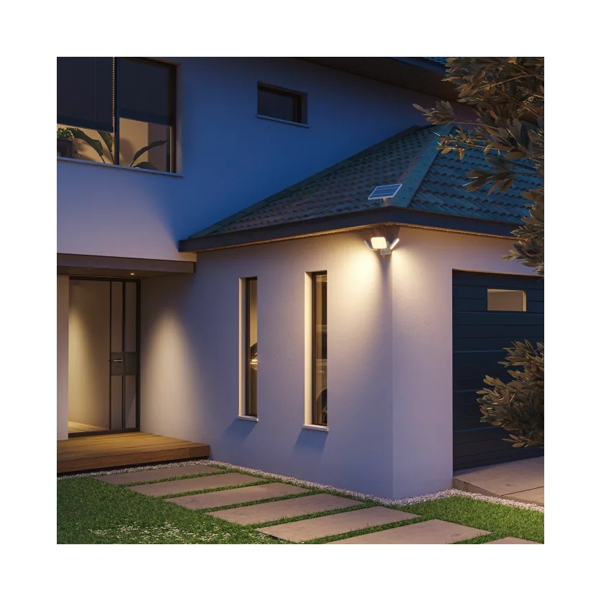 Philips - LED sončna stenska svetilka ZYREN s senzorjem LED/24,5W/3,7V 2600 mAh 3000K IP65 bela