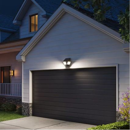 Philips - LED solarna stenska svetilka s senzorjem ZYREN LED/24,5W/3,7V 2600 mAh 5000K IP65 črna