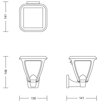 Philips - LED Solarna stenska svetilka VAPORA LED/1,5W/3,7V IP44