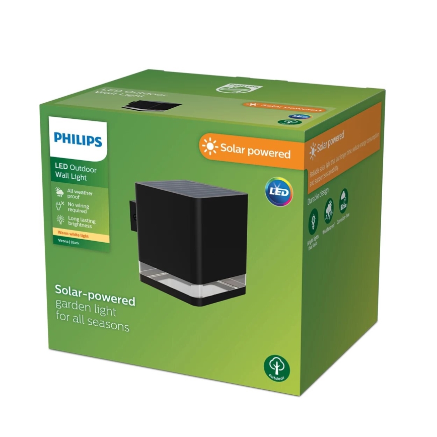 Philips - LED Solarna stenska svetilka VIRONA LED/1,8W/3,7V 2700K IP44