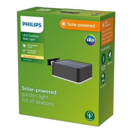 Philips - LED Solarna stenska svetilka VYNCE LED/1,5W/3,7V 1500 mAh IP44