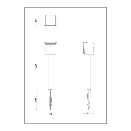 Philips - LED Solarna svetilka s senzorjem EZRA LED/1,8W/3,7V 3000K IP44