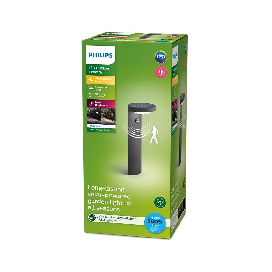 Philips - LED Solarna svetilka s senzorjem gibanja in mraka LED/1,2W/4V 1800 mAh 3000K IP44