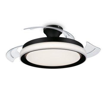 Philips-LED Stropna svetilka z ventilatorjem BLISS LED/35W/230V 5500/4000/2700K črna + Daljinski upravljalnik