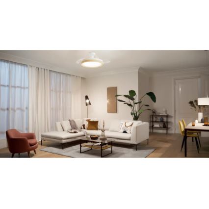 Philips - LED zatemnitvena stropna svetilka z ventilatorjem BLISS LED/35W/230V rjava + daljinski upravljalnik