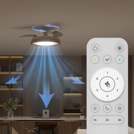 Philips - LED zatemnitvena stropna svetilka z ventilatorjem BLISS LED/35W/230V rjava + daljinski upravljalnik