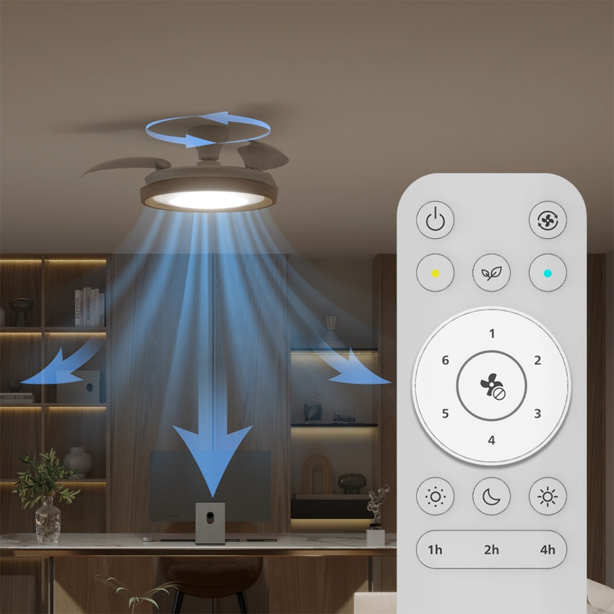 Philips - LED zatemnitvena stropna svetilka z ventilatorjem BLISS LED/35W/230V rjava + daljinski upravljalnik