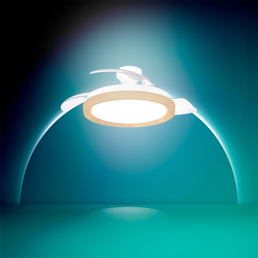 Philips - LED zatemnitvena stropna svetilka z ventilatorjem BLISS LED/35W/230V rjava + daljinski upravljalnik