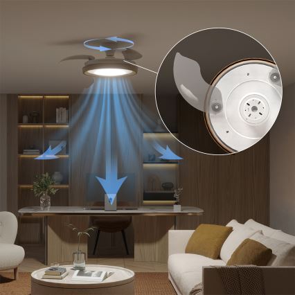Philips - LED zatemnitvena stropna svetilka z ventilatorjem BLISS LED/35W/230V rjava + daljinski upravljalnik