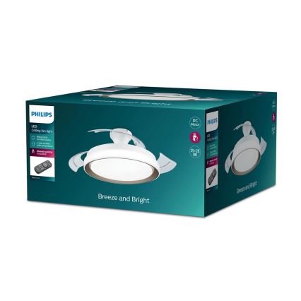 Philips-LED Stropna svetilka z ventilatorjem LED/35W/230V 5500/4000/2700K + Daljinski upravljalnik zlata
