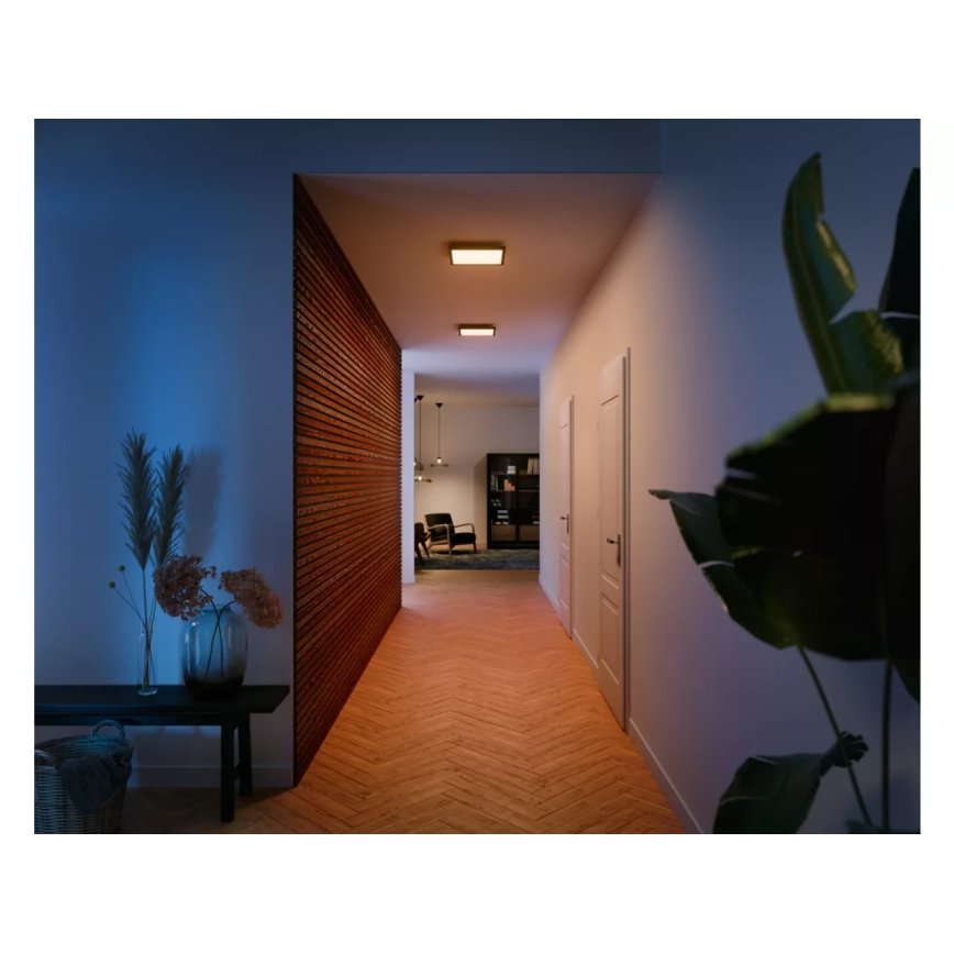 Philips - LED zatemnjivo stropno svetilo Hue AURELLE LED/19W/230V 2200-6500K 30x30 cm črna