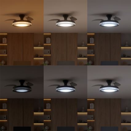 Philips - LED zatemnljivo stropno svetilo z ventilatorjem BLISS LED/35W/230V črna + daljinski upravljalnik
