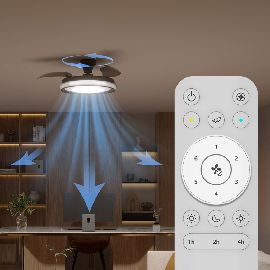 Philips - LED zatemnljivo stropno svetilo z ventilatorjem BLISS LED/35W/230V črna + daljinski upravljalnik