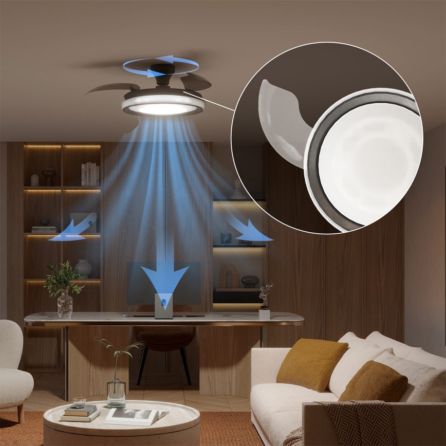 Philips - LED zatemnljivo stropno svetilo z ventilatorjem BLISS LED/35W/230V črna + daljinski upravljalnik