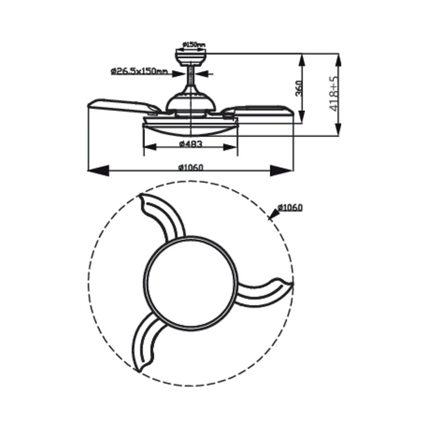 Philips - LED Stropni ventilator LED/35W/230V 5500/4000/3000K + Daljinski upravljalnik