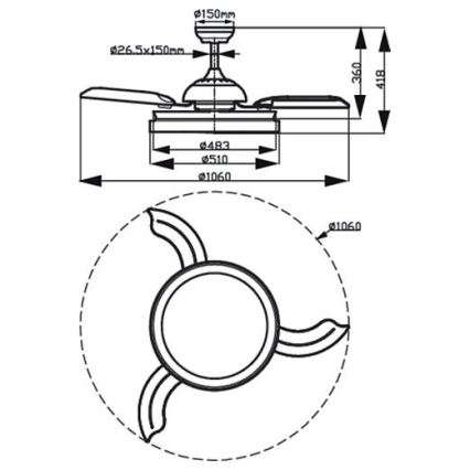 Philips - LED Stropni ventilator LED/35W/230V 5500/4000/2700K bela + Daljinski upravljalnik
