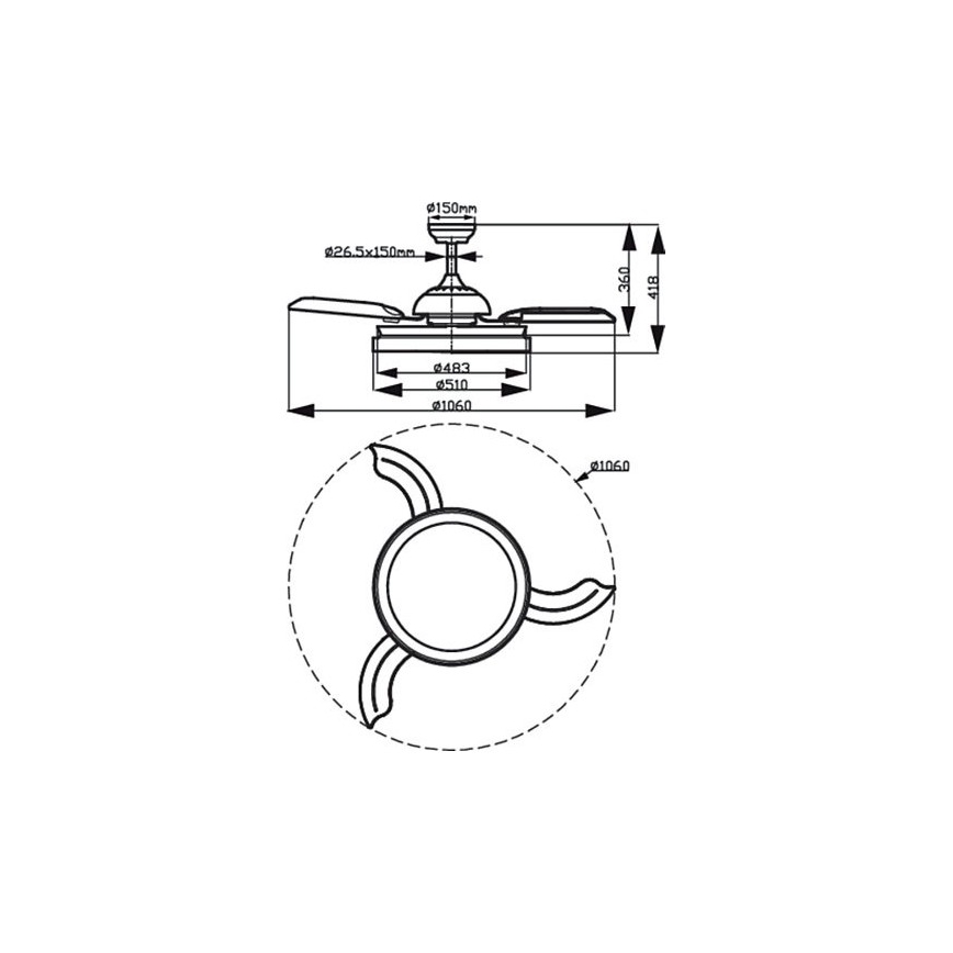 Philips - LED Stropni ventilator LED/35W/230V 5500/4000/2700K bela + Daljinski upravljalnik