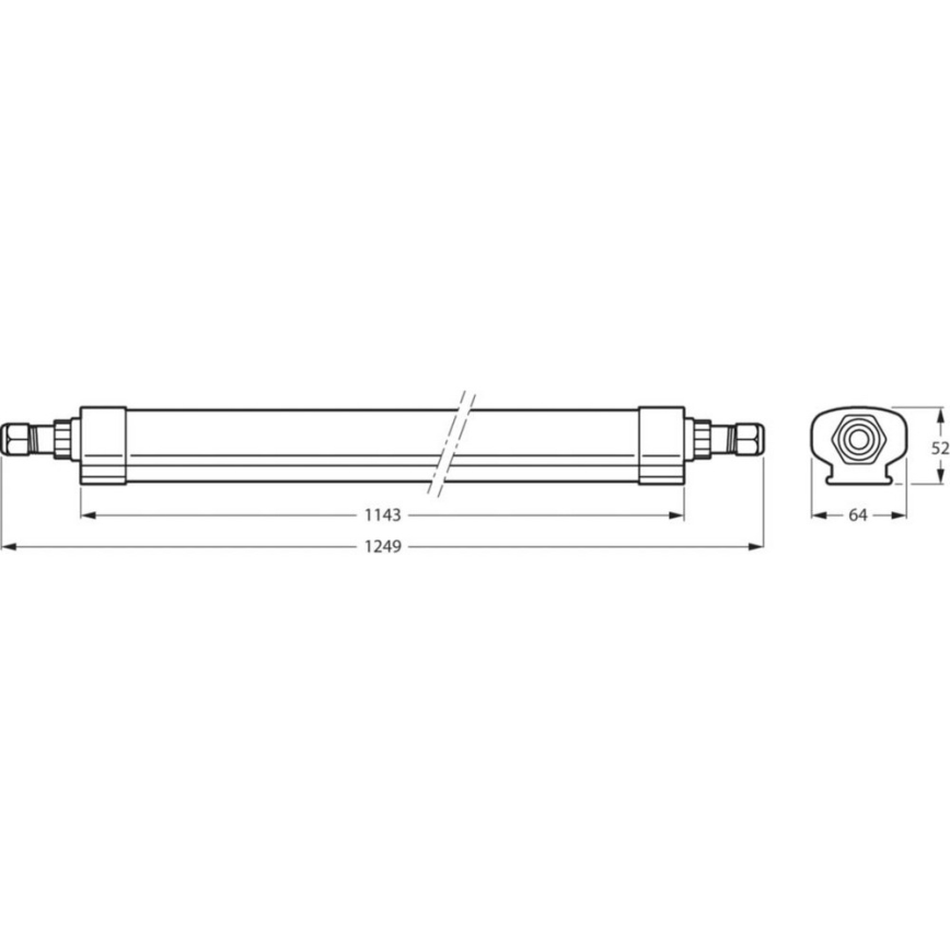 Philips WT060C LED36S/840 PSU TW1 L1200 - LED Tehnična fluorescenčna svetilka LEDINAIRE LED/33W/230V IP65