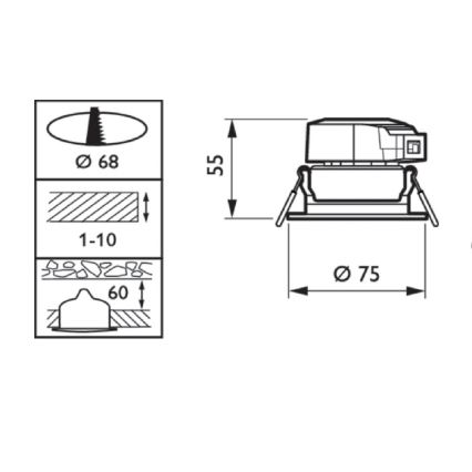 Philips - LED Vgradna svetilka CLEARCCENT LED/6W/230V 3000K