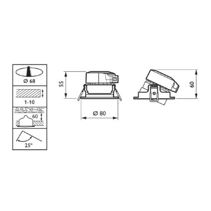 Philips - LED Vgradna svetilka CLEARCCENT LED/6W/230V 3000K