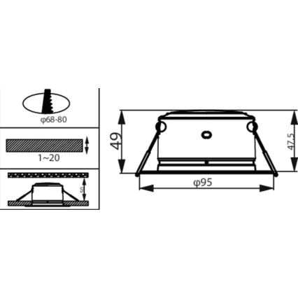 Philips - LED Vgradna svetilka LED/2W/230V 3000K