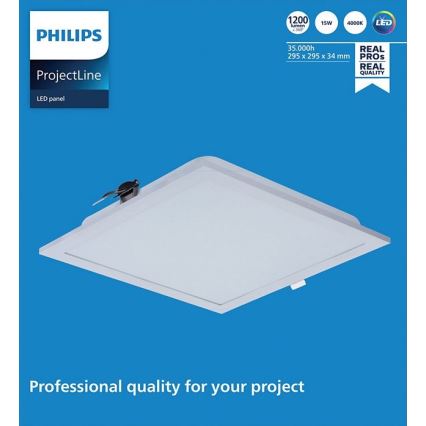 Philips - LED Vgradna svetilka PROJECTLINE LED/15W/230V 29,5x29,5 cm