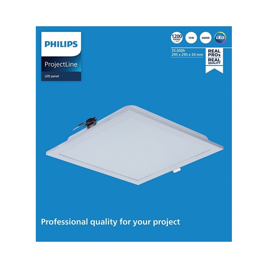 Philips - LED Vgradna svetilka PROJECTLINE LED/15W/230V 29,5x29,5 cm
