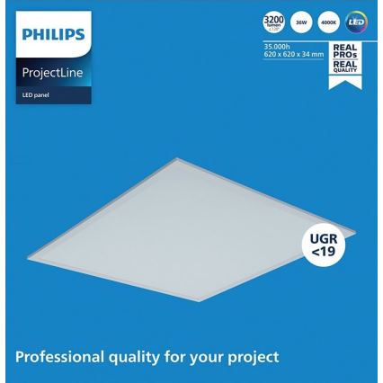 Philips - LED vgradni panel PROJECTLINE LED/36W/230V 62x62 cm