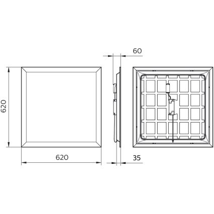 Philips - LED vgradni panel PROJECTLINE LED/36W/230V 62x62 cm