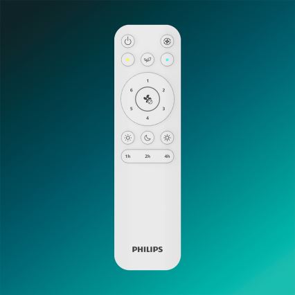 Philips - LED zatemljiv stropni ventilator OLAS LED/24W/230V premer 106 cm bela/rjava + daljinski upravljalnik