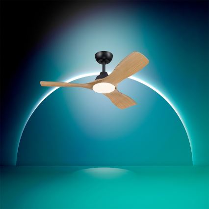 Philips - LED zatemljiv stropni ventilator OLAS LED/24W/230V premer 106 cm črna/rjava + z daljinskim upravljalnikom