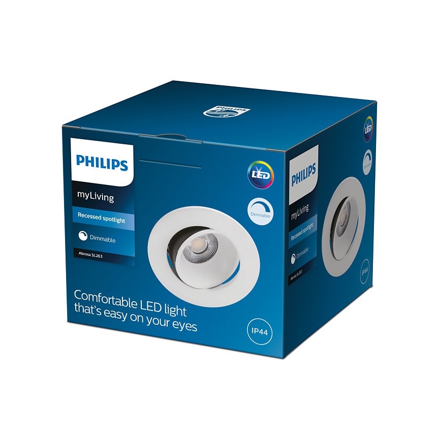 Philips - LED Zatemnitvena kopalniška vgradna svetilka ABROSA 1xLED/9W/230V IP44