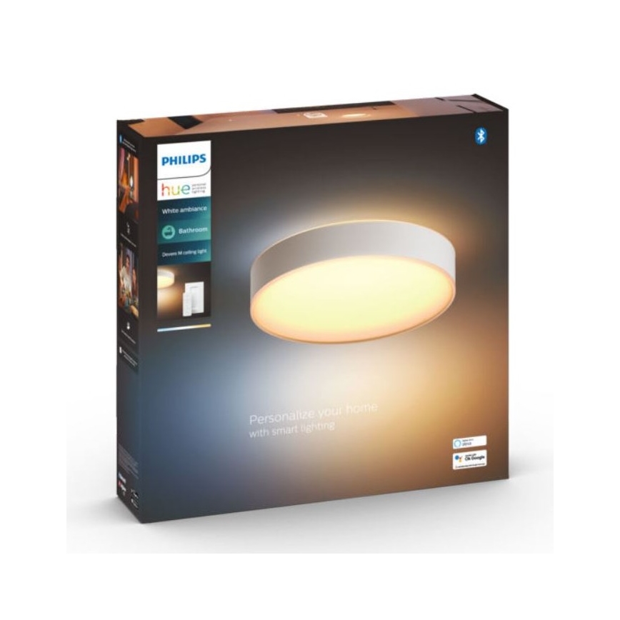 Philips - LED Zatemnitvena kopalniška svetilka Hue DEVERE LED/19,2W/230V IP44 pr. 381 mm 2200-6500K + Daljinski upravljalnik